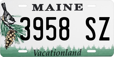 ME license plate 3958SZ