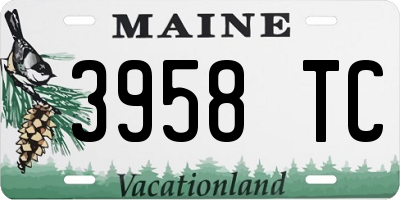 ME license plate 3958TC