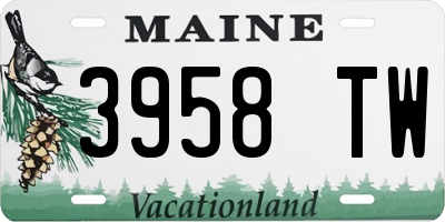 ME license plate 3958TW