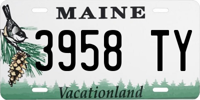 ME license plate 3958TY