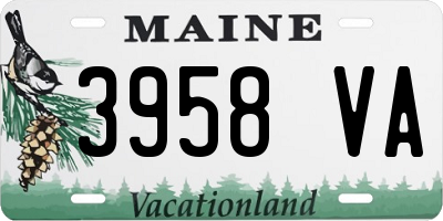 ME license plate 3958VA