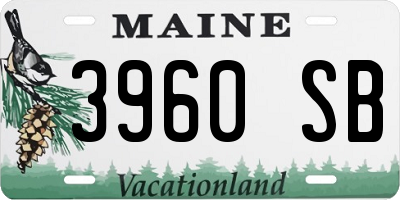 ME license plate 3960SB