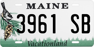 ME license plate 3961SB