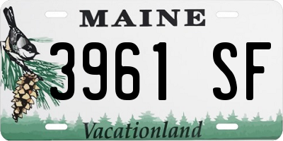 ME license plate 3961SF