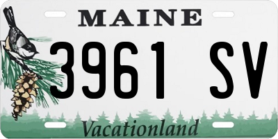 ME license plate 3961SV