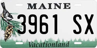 ME license plate 3961SX