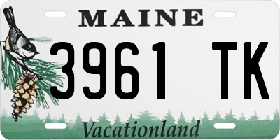 ME license plate 3961TK