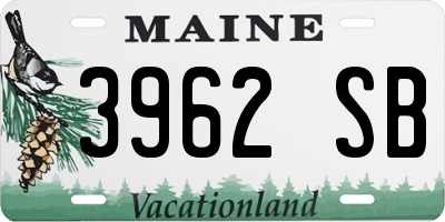 ME license plate 3962SB