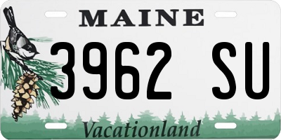 ME license plate 3962SU