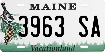 ME license plate 3963SA