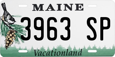ME license plate 3963SP