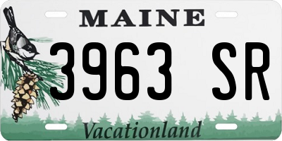 ME license plate 3963SR