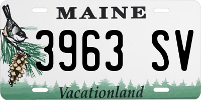 ME license plate 3963SV