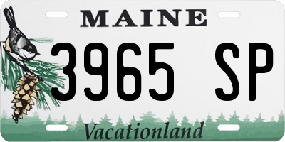 ME license plate 3965SP