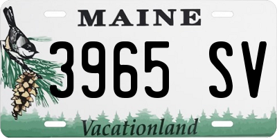 ME license plate 3965SV