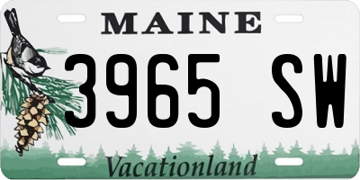 ME license plate 3965SW