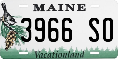ME license plate 3966SO