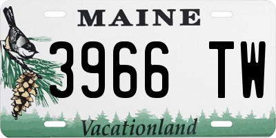 ME license plate 3966TW