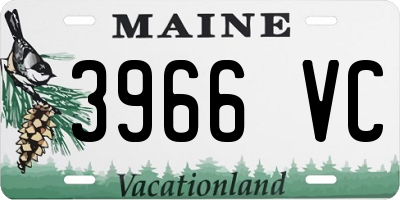 ME license plate 3966VC