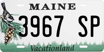 ME license plate 3967SP
