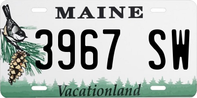 ME license plate 3967SW