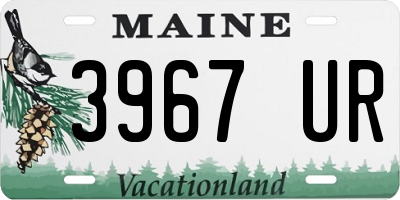 ME license plate 3967UR