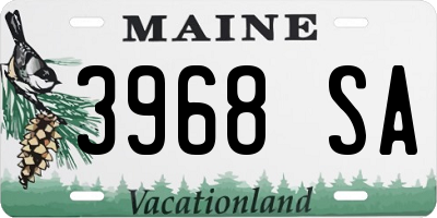 ME license plate 3968SA