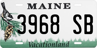 ME license plate 3968SB