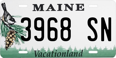 ME license plate 3968SN