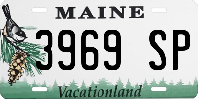 ME license plate 3969SP