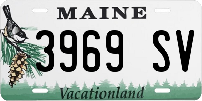 ME license plate 3969SV
