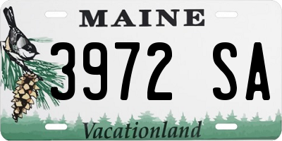 ME license plate 3972SA