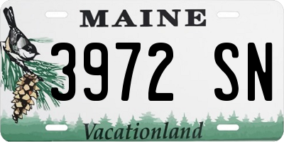 ME license plate 3972SN