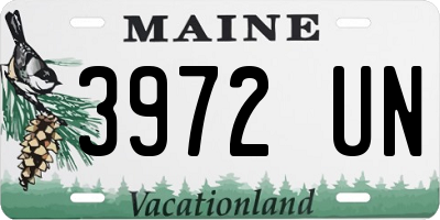ME license plate 3972UN
