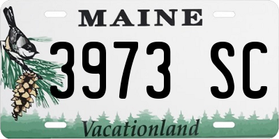 ME license plate 3973SC