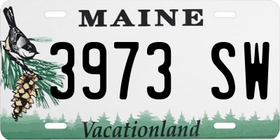 ME license plate 3973SW