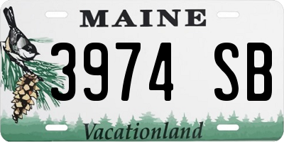 ME license plate 3974SB