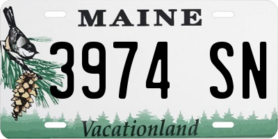 ME license plate 3974SN