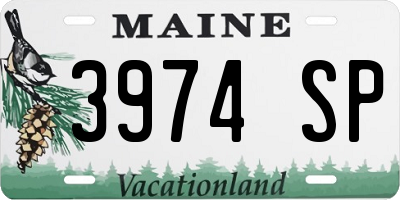 ME license plate 3974SP