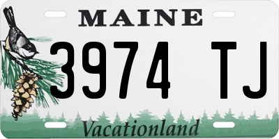 ME license plate 3974TJ