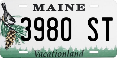 ME license plate 3980ST