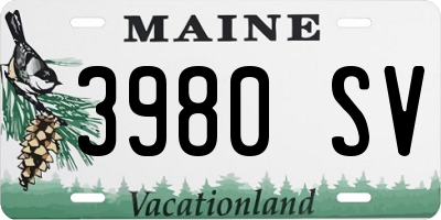 ME license plate 3980SV