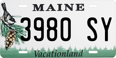 ME license plate 3980SY