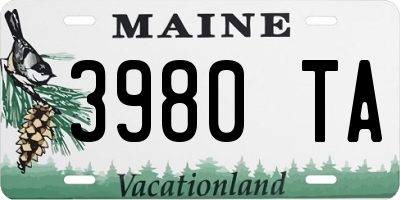 ME license plate 3980TA