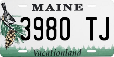 ME license plate 3980TJ