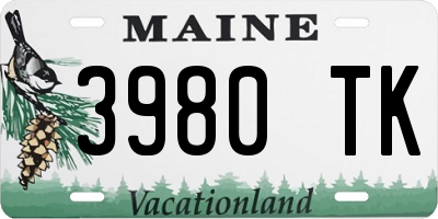 ME license plate 3980TK