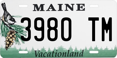 ME license plate 3980TM