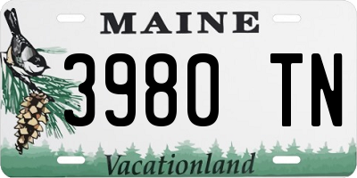 ME license plate 3980TN