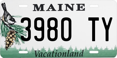 ME license plate 3980TY