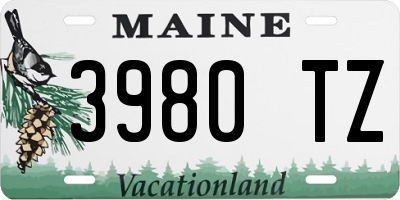 ME license plate 3980TZ
